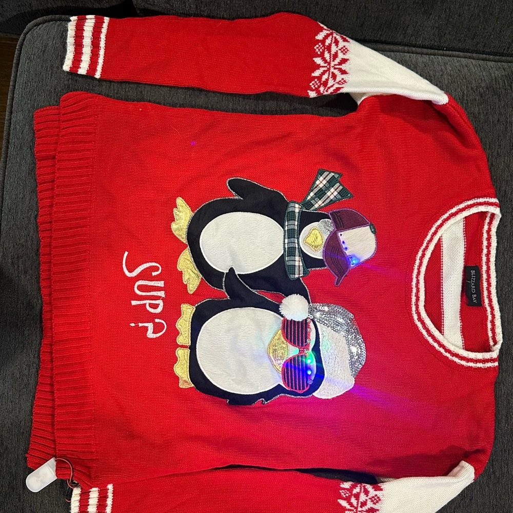 Red Penguin Christmas Sweater